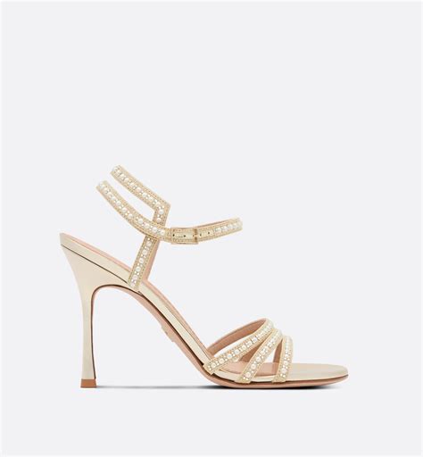 dior 697|Dior Gem Heeled Sandal Gold.